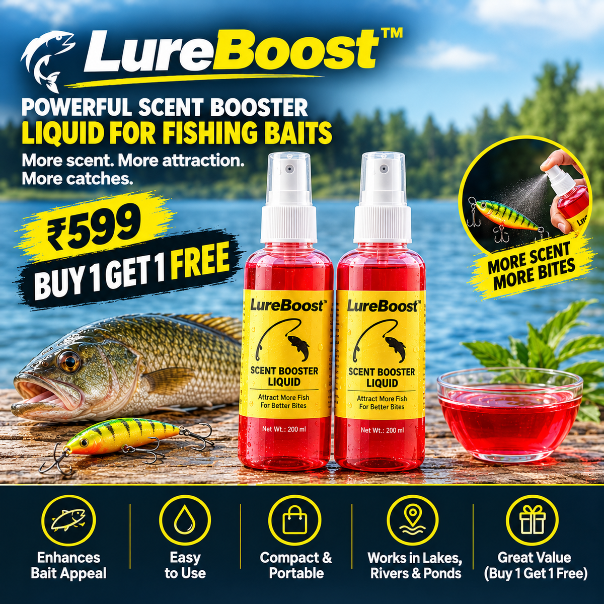 LureBoost™ - Fish Attractant Liquid (BUY 1 GET 1 FREE)
