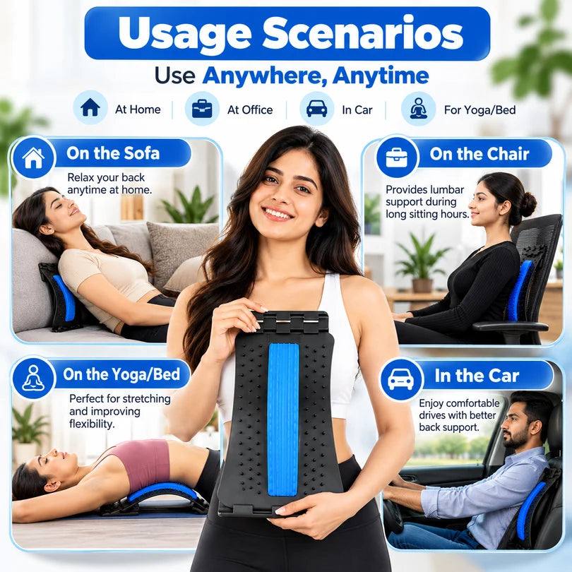 SpineEase™- Adjustable Lumbar Support & Acupressure Massage