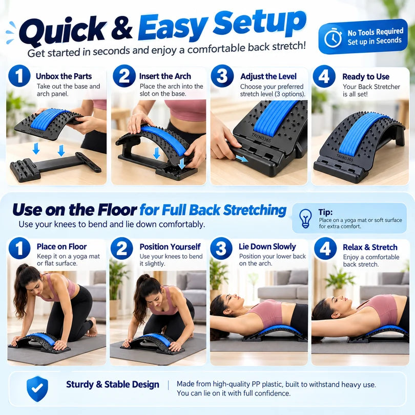 SpineEase™- Adjustable Lumbar Support & Acupressure Massage